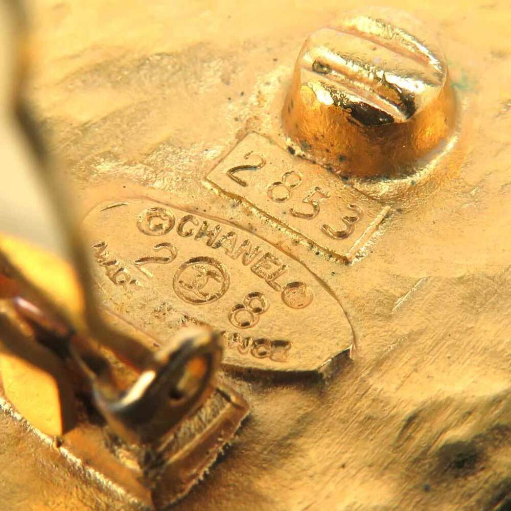 CHANEL Gold Logo Earrings - Picture 12 of 13
